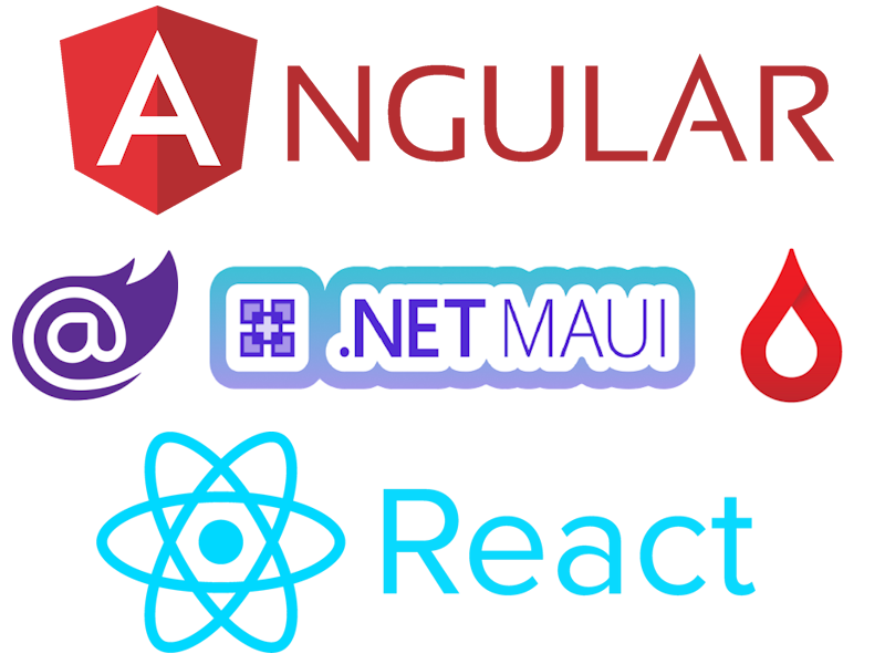 Angular, Blazor, .NET MAUI & Xamarin, Oqtane, React